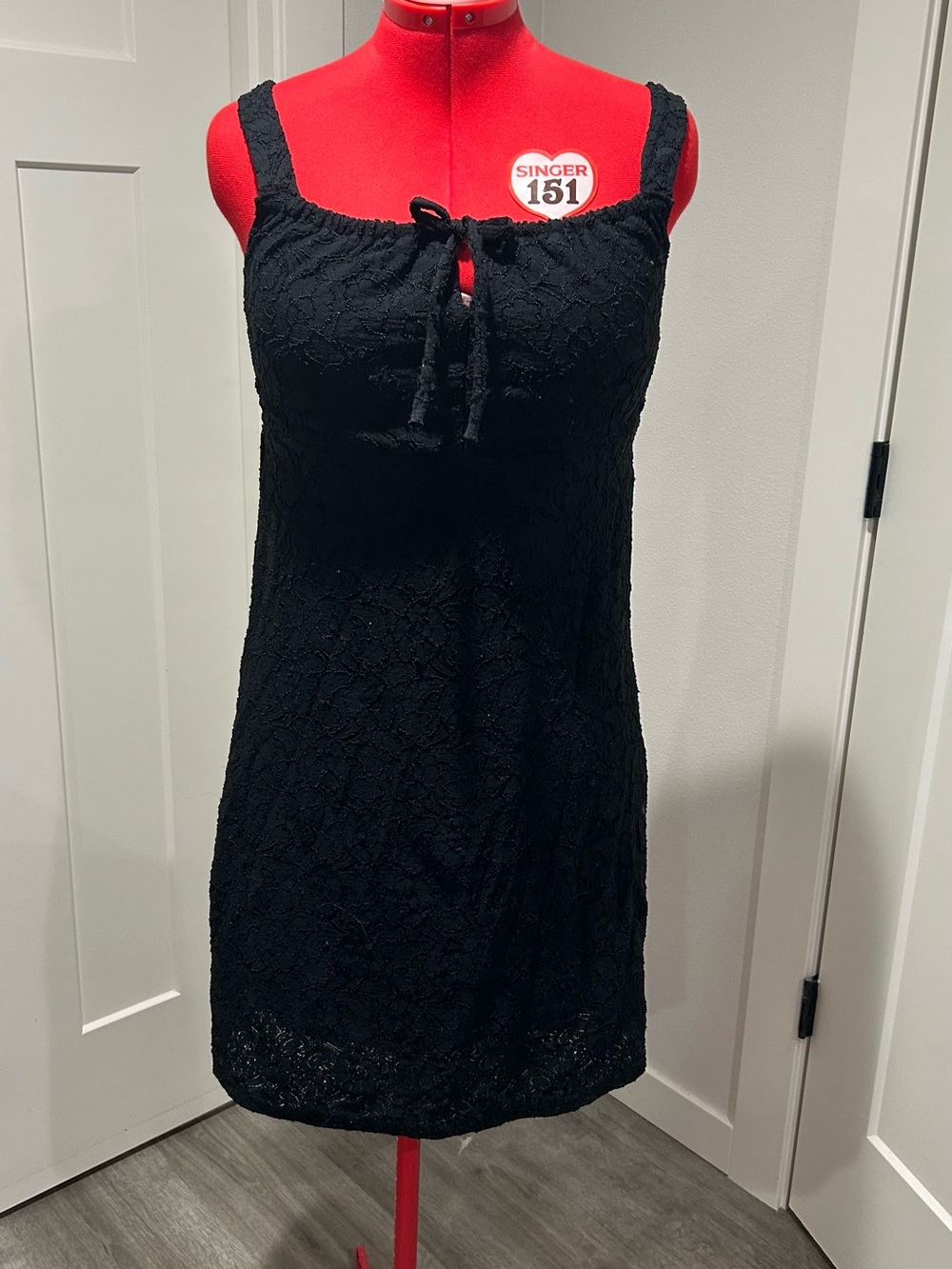 Black Lace Fully-Lined Midi